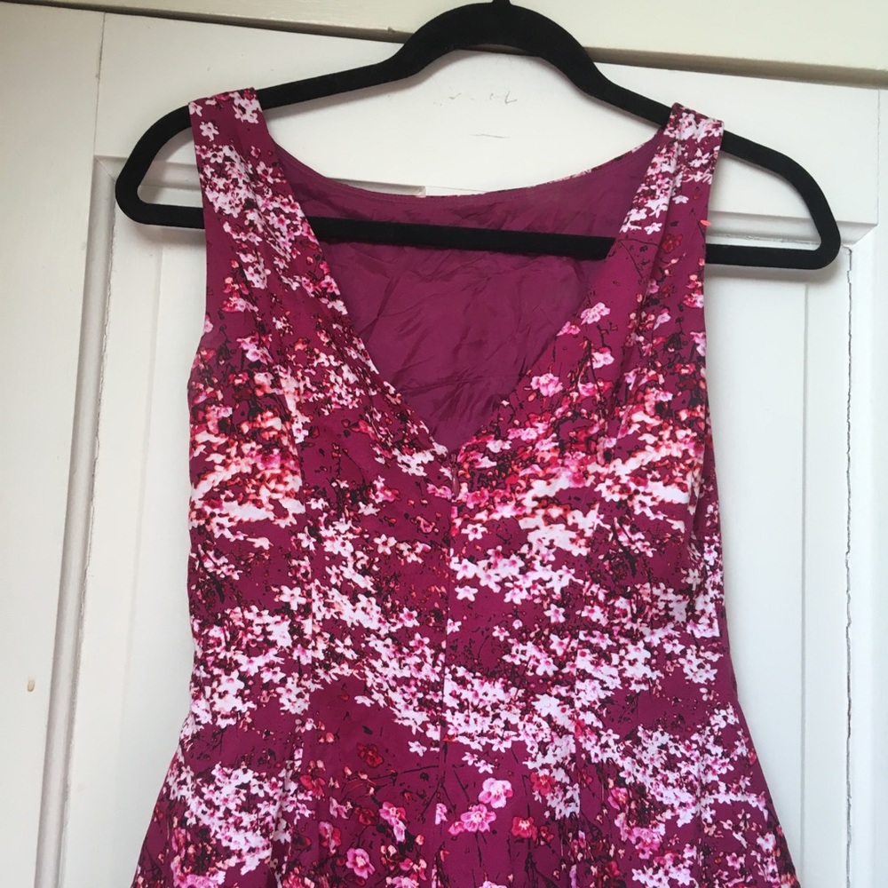 Maggy London Dress floral pink red A line 2 - Picture 8 of 8
